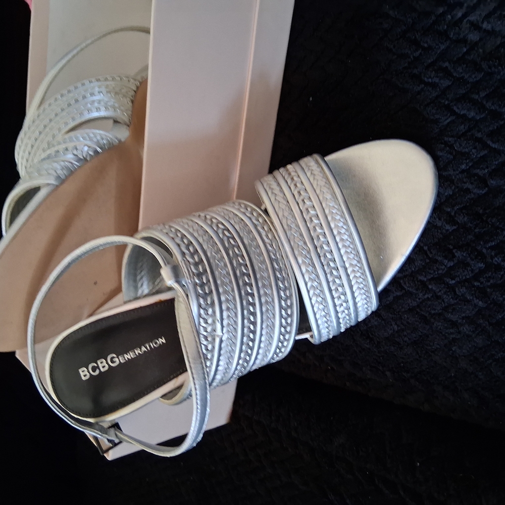 Bcbgeneration Silver Strappy Platform Sandals - image 3